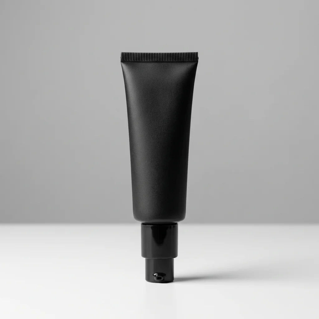 Frosted Translucent Minimalist Squeeze Tube - 100ml semi-transparent cosmetic packaging with silver cap